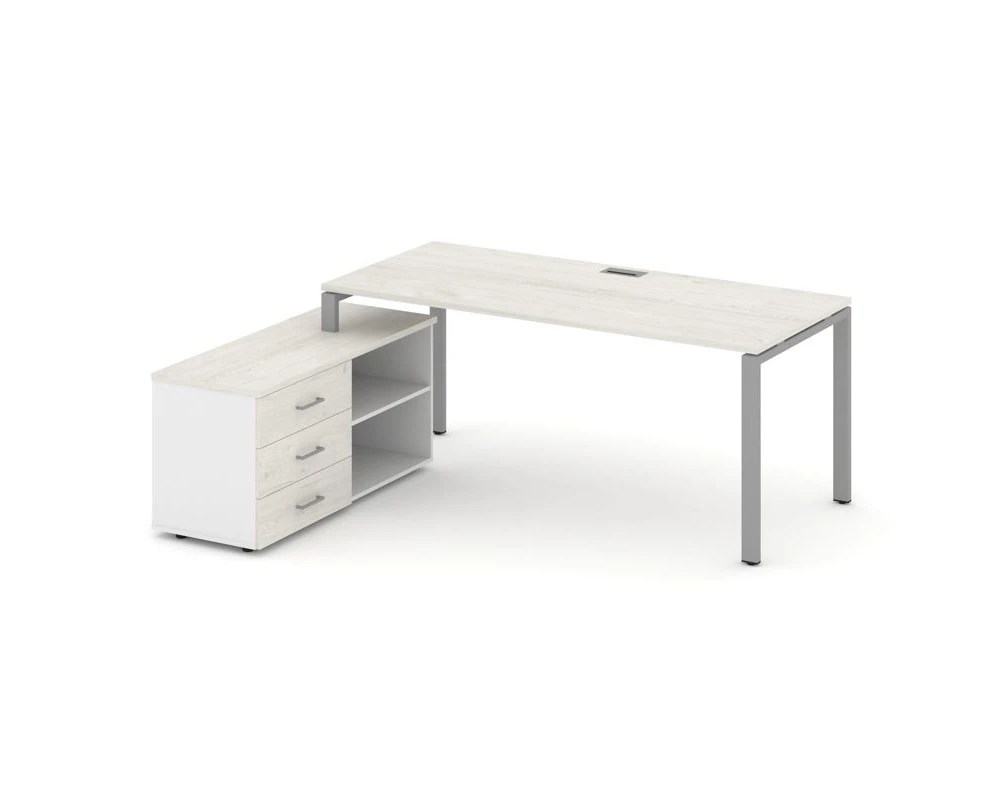 Стол письменный с греденцией левой на П-образном каркасе 1780x1480x750 Style Project Direct