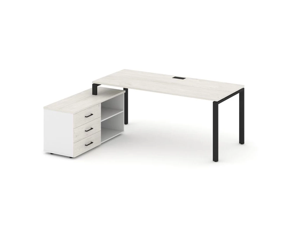 Стол письменный с греденцией левой на П-образном каркасе 1780x1480x750 Style Project Direct