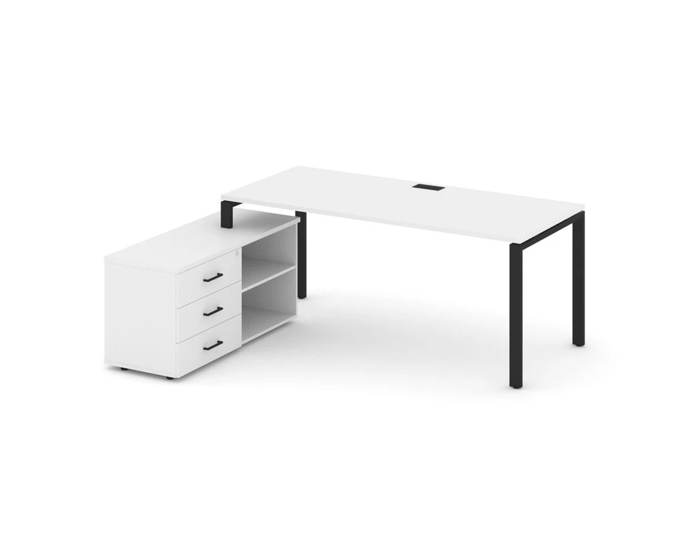 Стол письменный с греденцией левой на П-образном каркасе 1780x1580x750 Style Project Direct