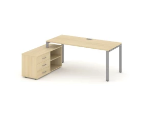 Стол письменный с греденцией левой на П-образном каркасе 1780x1580x750 Style Project Direct images