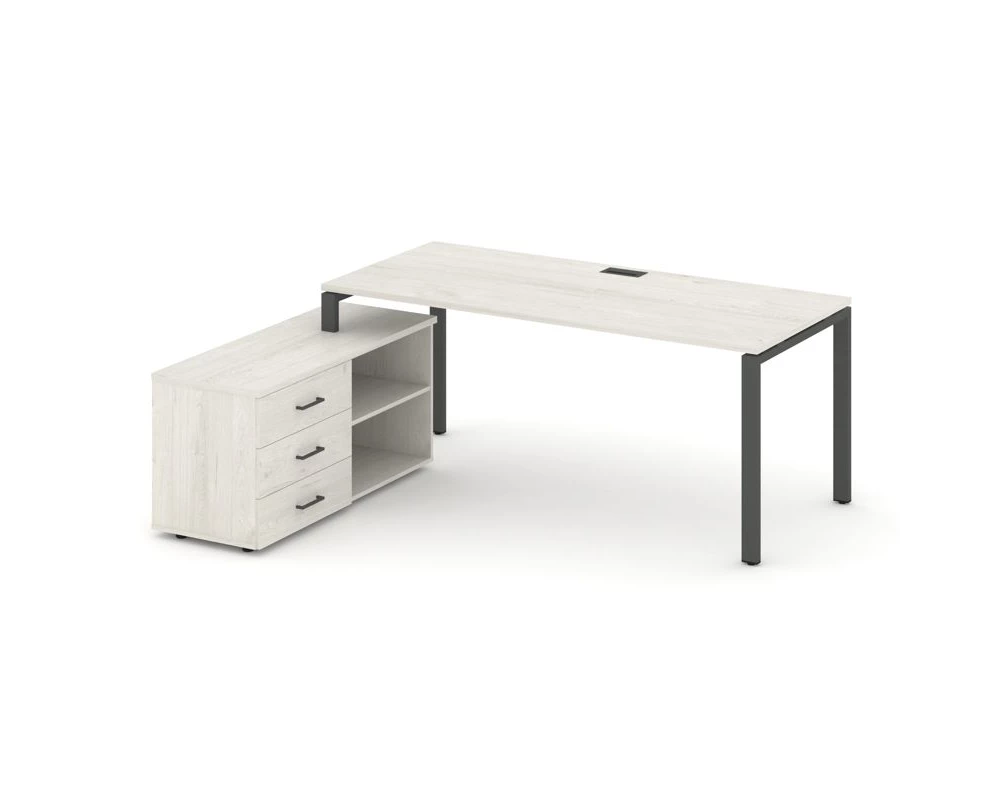 Стол письменный с греденцией левой на П-образном каркасе 1980x1480x750 Style Project Direct