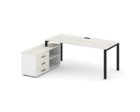 Стол письменный с греденцией левой на П-образном каркасе 1980x1480x750 Style Project Direct images