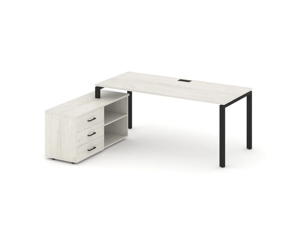 Стол письменный с греденцией левой на П-образном каркасе 1980x1480x750 Style Project Direct