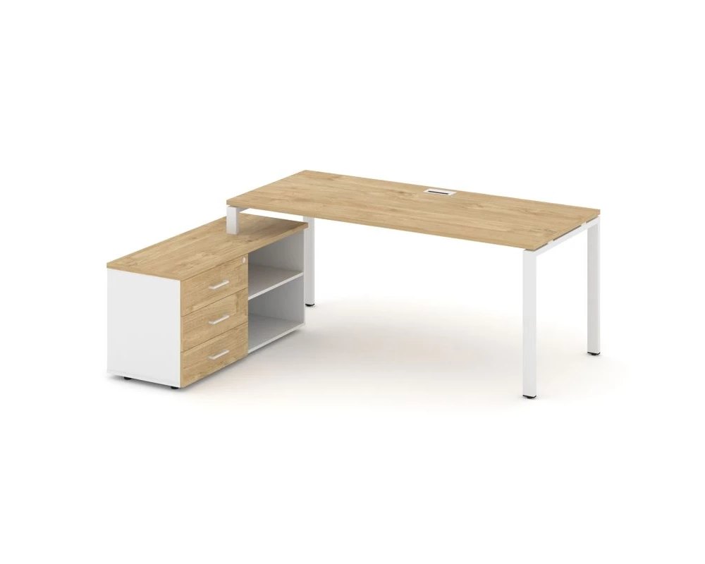 Стол письменный с греденцией левой на П-образном каркасе 1980x1580x750 Style Project Direct