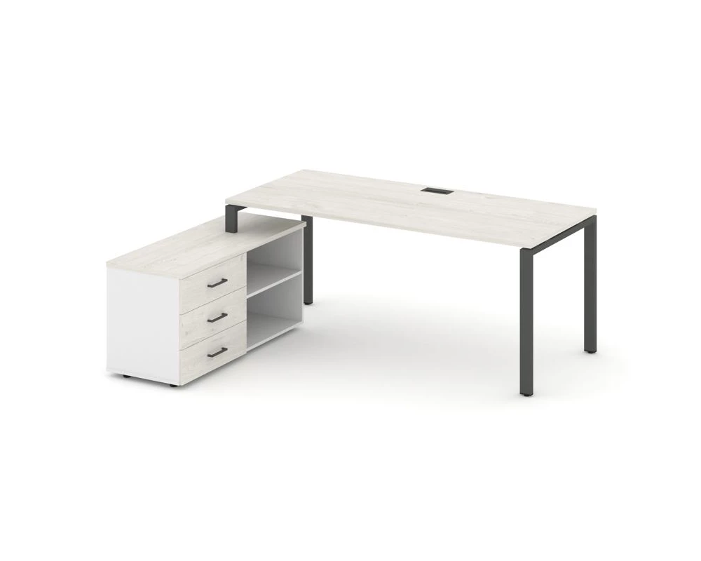 Стол письменный с греденцией левой на П-образном каркасе 1980x1580x750 Style Project Direct