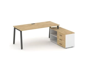 Стол письменный с греденцией правой на А-образном каркасе 1580x1480x750 Style Project Direct images