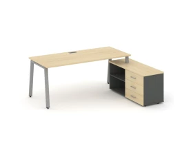 Стол письменный с греденцией правой на А-образном каркасе 1580x1480x750 Style Project Direct images