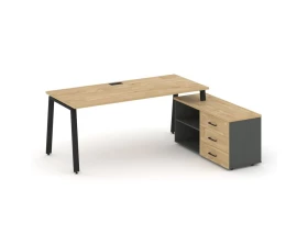 Стол письменный с греденцией правой на А-образном каркасе 1580x1480x750 Style Project Direct images