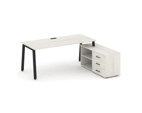 Стол письменный с греденцией правой на А-образном каркасе 1580x1480x750 Style Project Direct images