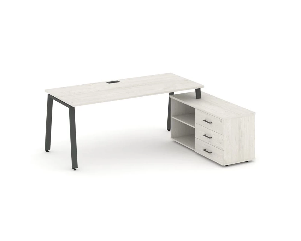 Стол письменный с греденцией правой на А-образном каркасе 1780x1480x750 Style Project Direct