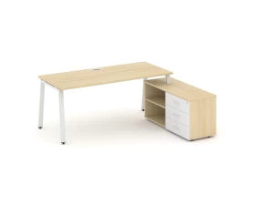 Стол письменный с греденцией правой на А-образном каркасе 1780x1480x750 Style Project Direct images