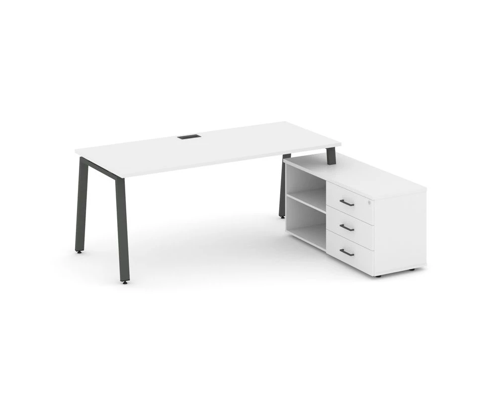 Стол письменный с греденцией правой на А-образном каркасе 1780x1480x750 Style Project Direct