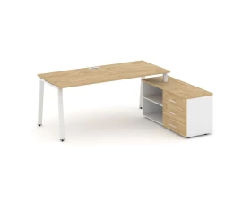 Стол письменный с греденцией правой на А-образном каркасе 1780x1480x750 Style Project Direct images