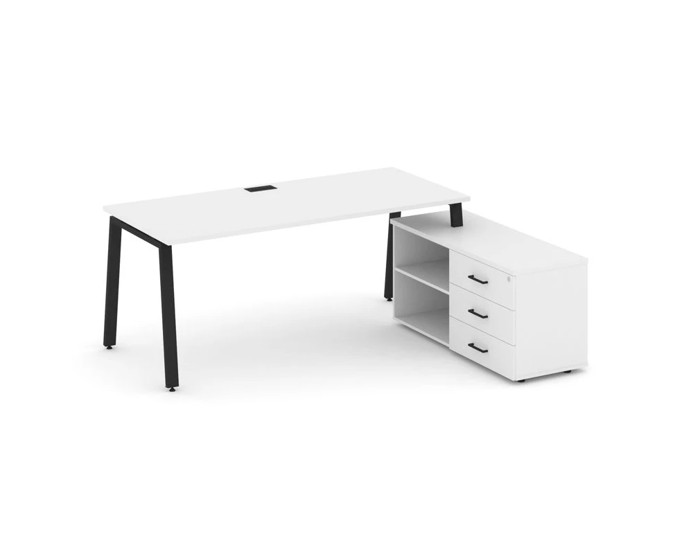 Стол письменный с греденцией правой на А-образном каркасе 1780x1480x750 Style Project Direct