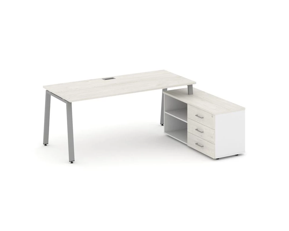 Стол письменный с греденцией правой на А-образном каркасе 1780x1480x750 Style Project Direct