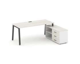 Стол письменный с греденцией правой на А-образном каркасе 1980x1480x750 Style Project Direct images