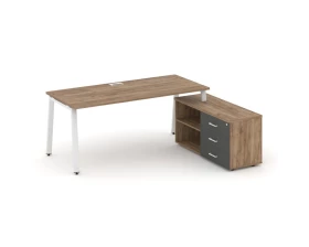 Стол письменный с греденцией правой на А-образном каркасе 1980x1480x750 Style Project Direct images