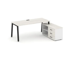 Стол письменный с греденцией правой на А-образном каркасе 1980x1480x750 Style Project Direct images