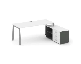 Стол письменный с греденцией правой на А-образном каркасе 2180x1480x750 Style Project Direct images