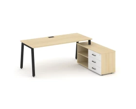 Стол письменный с греденцией правой на А-образном каркасе 2180x1480x750 Style Project Direct images