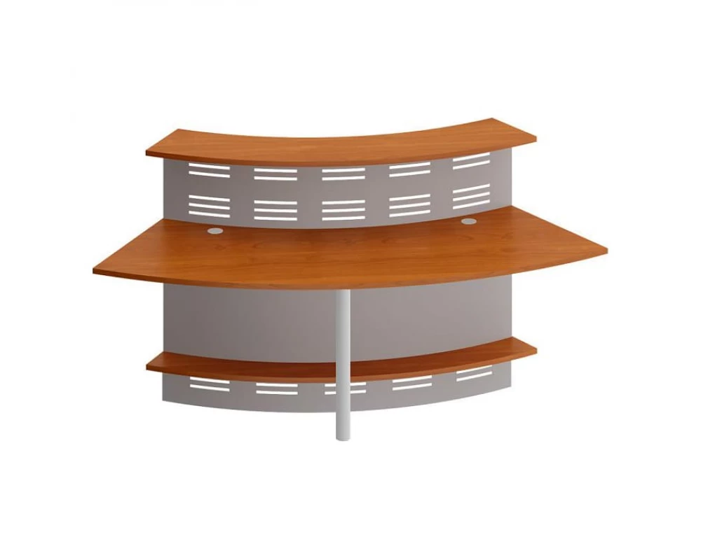 Модуль ресепшен с опорой и экраном угловой 60 грд изогнутый внутрь Formula