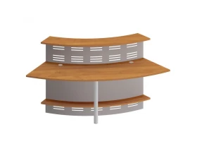 Модуль ресепшен с опорой и экраном угловой 60 грд изогнутый внутрь Formula images