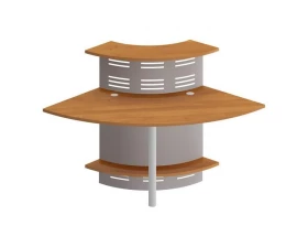 Модуль ресепшен с опорой и экраном угловой 90 грд изогнутый внутрь Formula images