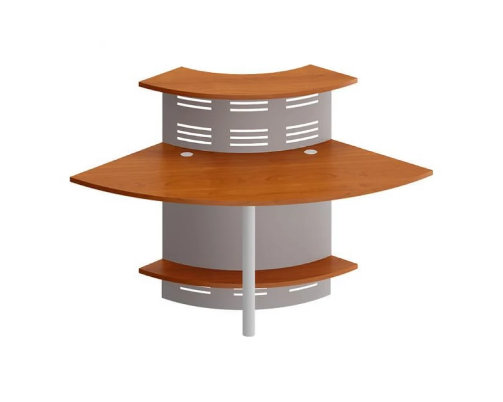 Модуль ресепшен с опорой и экраном угловой 90 грд изогнутый внутрь Formula