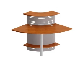 Модуль ресепшен с опорой и экраном угловой 90 грд изогнутый внутрь Formula images