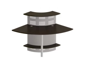 Модуль ресепшен с опорой и экраном угловой 90 грд изогнутый внутрь Formula images