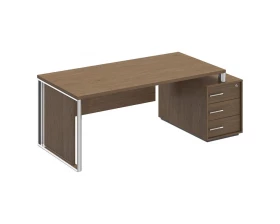 Стол руководителя на опорной тумбе правый/левый с декоративной вставкой ОР 146-1 ДТ Orion images