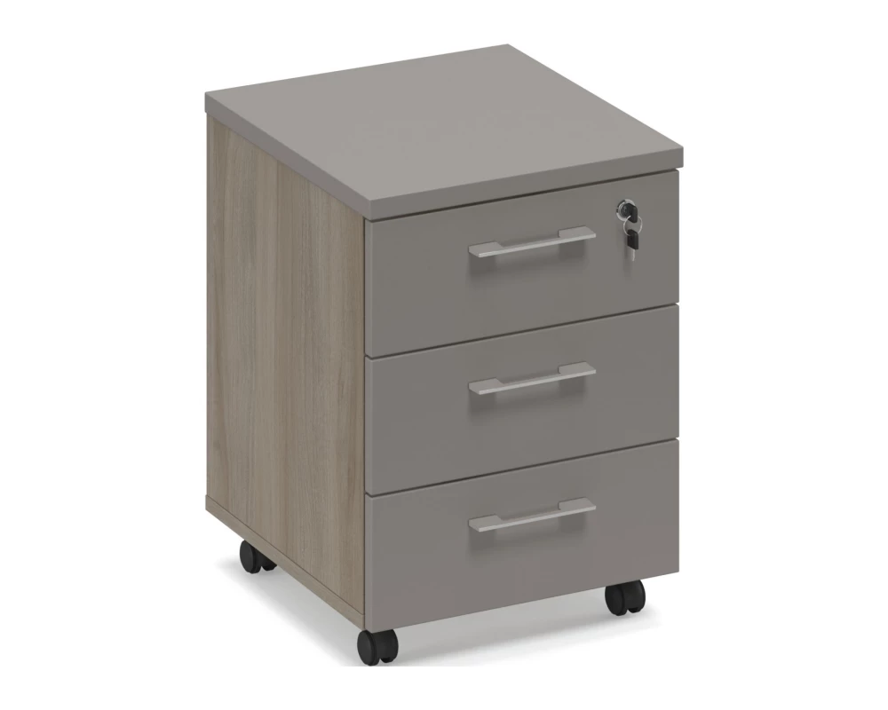 Тумба выкатная 3-ящ. с замком (топ ДСП) Time Metal