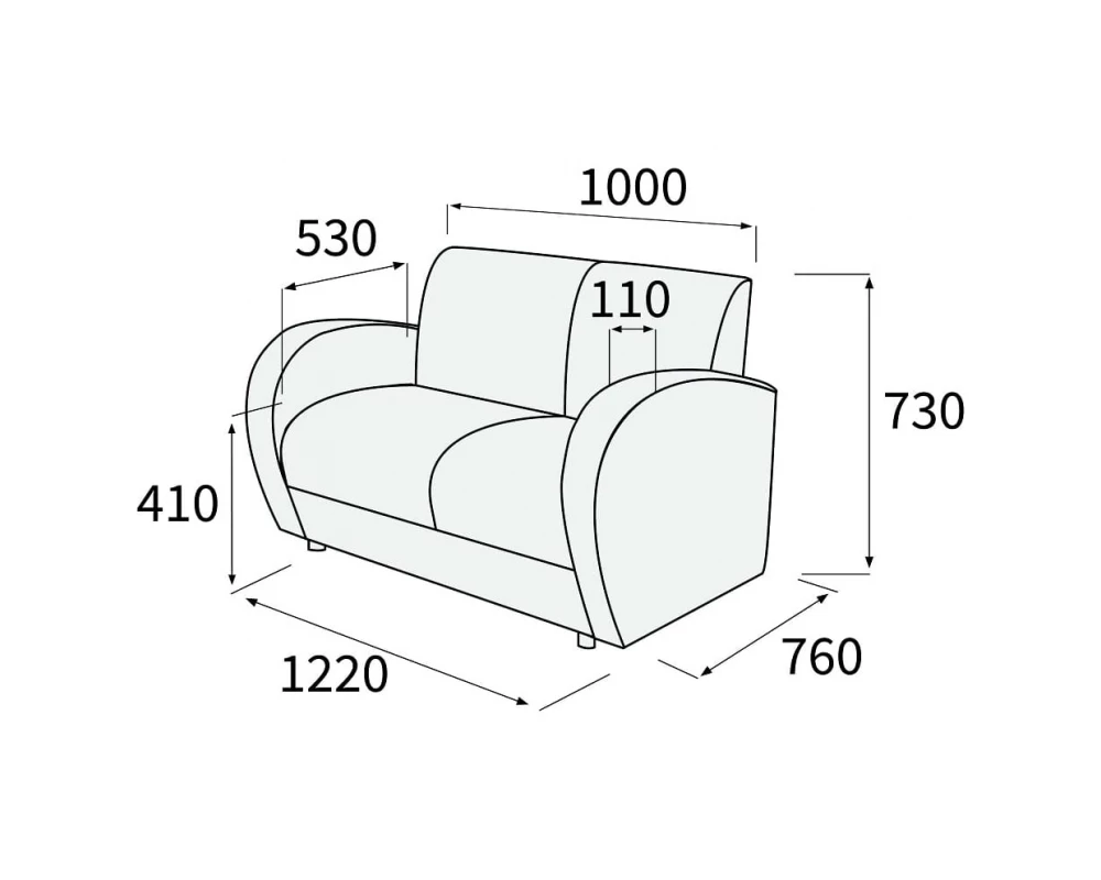 Диван 2-х местный Альфа Люкс