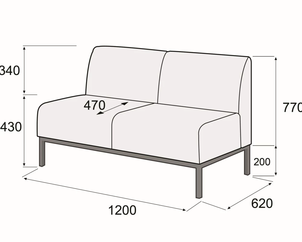 Диван 2-х местный Сигма лайт