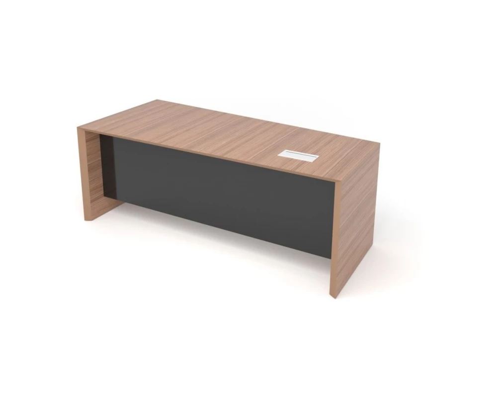 Cтол руководителя левый new 206,4х98-78х78 Trevizo Орех каналетто/Черный глянец