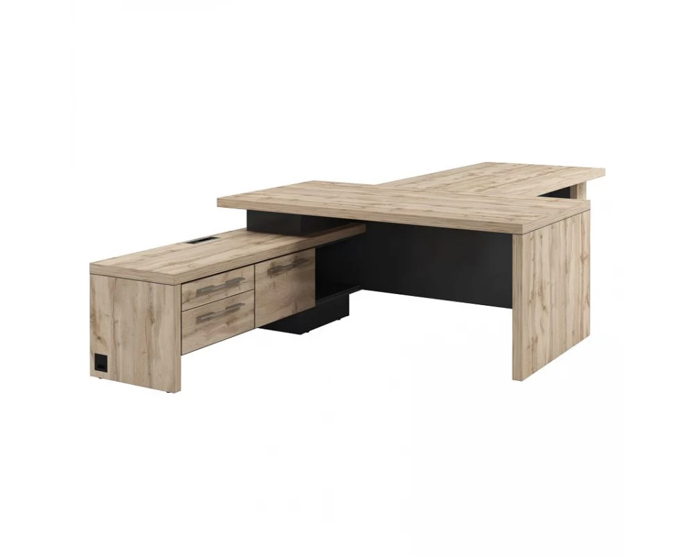 Стол руководителя с опорной тумбой T-918л.1000 Торстон