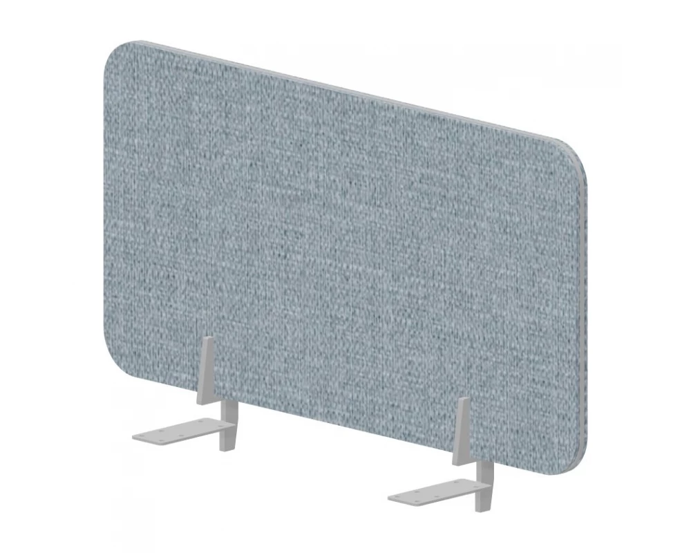 Экран торцевой финальный (ткань, алюм. кант) 78x39,2 для стола гл.78см (с кронштейном) Design Бледно-синий/Алюминий