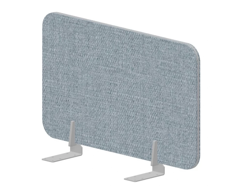 Экран торцевой настольный промежуточный (ткань, алюм.) 68x39,2 для стола гл.68см Design Бледно-синий/Алюминий