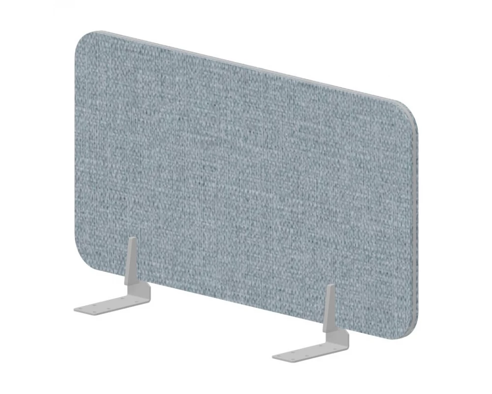 Экран торцевой настольный промежуточный (ткань, алюм.) 78x39,2 для стола гл.78см Design Бледно-синий/Алюминий