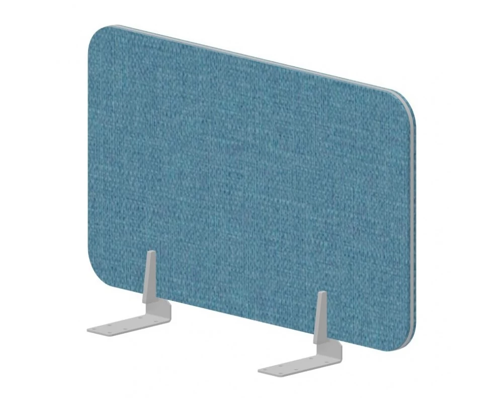 Экран торцевой настольный промежуточный (ткань с алюм.) 68x39,2 для стола гл.68см Design Синий/Алюминий
