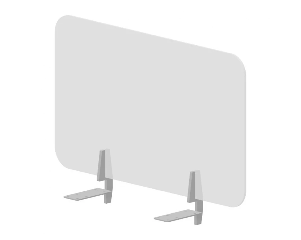 Экран торцевой (плексиглас) 68x39,2 финальный для столов гл.68см (с кронштейнами) Plexi Молочно-белый/Алюминий