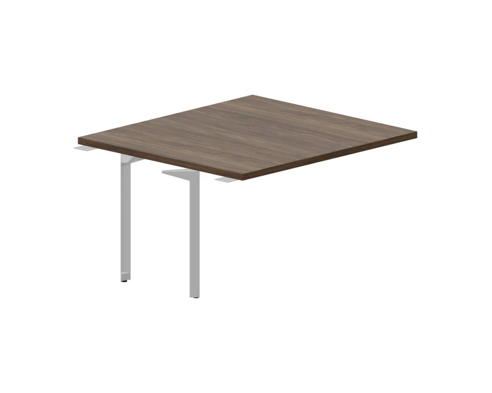 Стол для совещаний 140х126х76см (толщина столешницы 3,8см) - приставной элемент Ray Meeting Орех/Алюминий