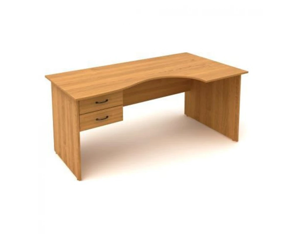 Стол крив. с подвесной тумбой (1602х902(702)х750) КФ7 Фея