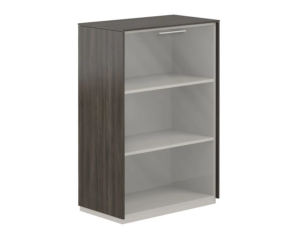 Шкаф средний со стеклом прозр. Atlas Брэнсон трюфель