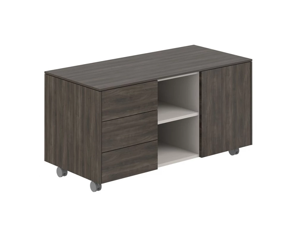 Тумба мобильная 3-х секционная Atlas Брэнсон трюфель