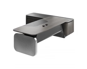 Стол руководителя на опорной сервисной тумбе - левый 2480x2240x750-1150 Atlas (Sun) images